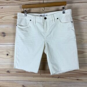 Carve Designs Corduroy Shorts Women 10 White Raw Hem Organic Cotton Bermuda